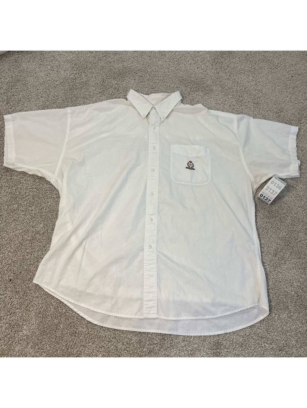 Chaps Ralph Lauren white short sleeve button-up shirt